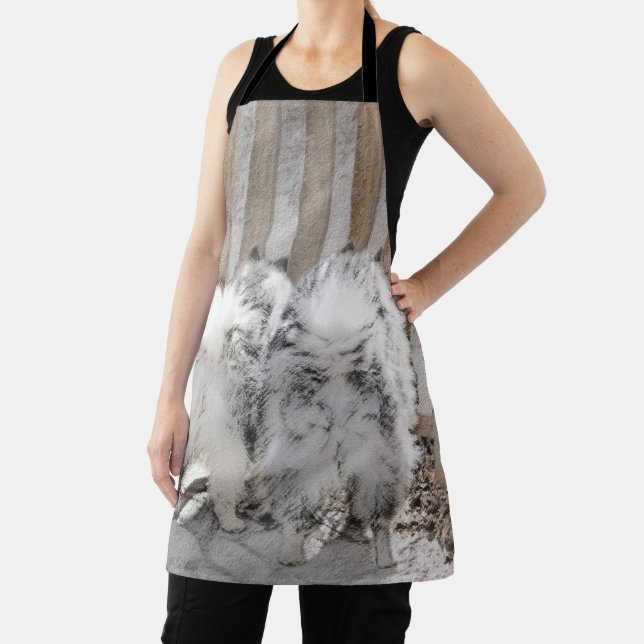 Tablier Keeshonds at the Gate Painting - Original Dog Art (Insitu)