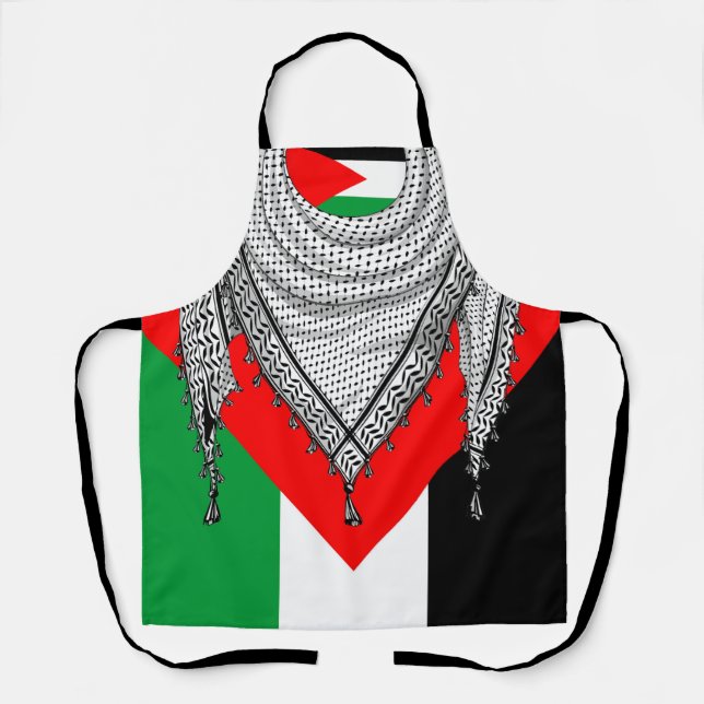 Tablier Keffiyeh Écharpe palestinienne tissu traditionnel (Recto)