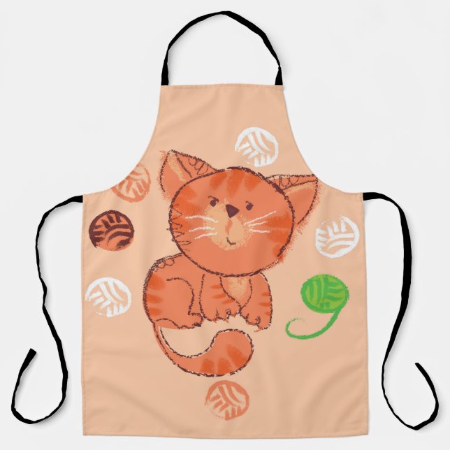Tablier Kiddy Toy Cat : Illustration Vintage. (Recto)