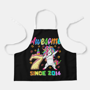Tablier Kids Awesome Dabbing Unicorn Birthday 7 Year Old