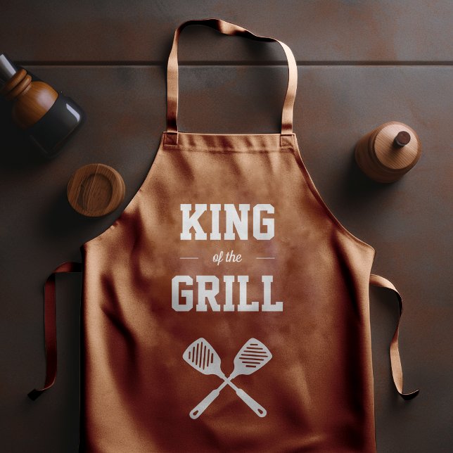 Tablier King of the Grill Funny Light Grilling Brown Grill (Créateur téléchargé)
