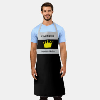 Tablier King of the kitchen name crown grey