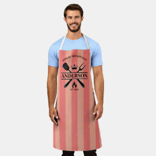 Tablier King of the Kitchen Vintage Stripes Custom BBQ