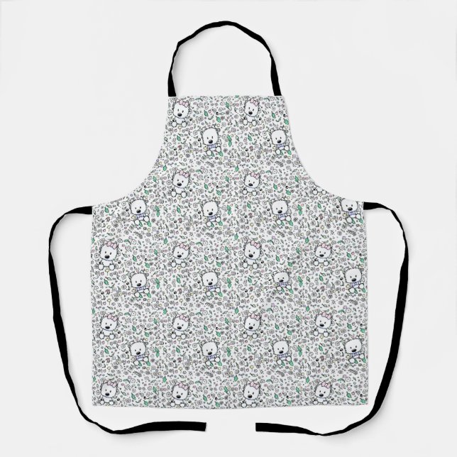 Tablier KiniArt Westie Doodle Art Apron (Recto)