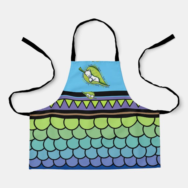 Tablier KiniArt Westie Live Green All-Over Print Apron (Recto)