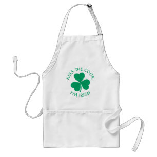 Tablier Kiss The Cook Je suis Shamrock irlandais St. Patri