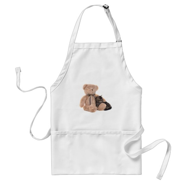 Tablier kitten in the arms of a teddy bear (Devant)