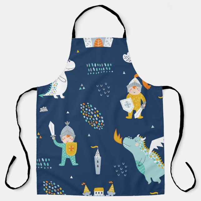 Tablier Knight Dragon Castle Motif enfant (Recto)