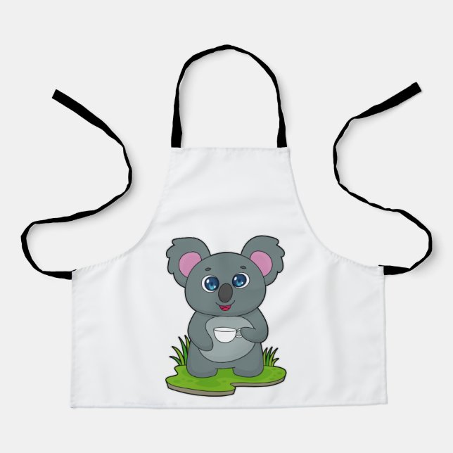 Tablier Koala avec tasse de café (Recto)
