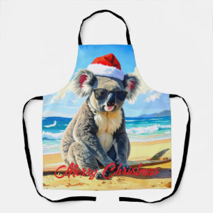 Tablier Koala Casquette de Père Noël Soleil et Surf