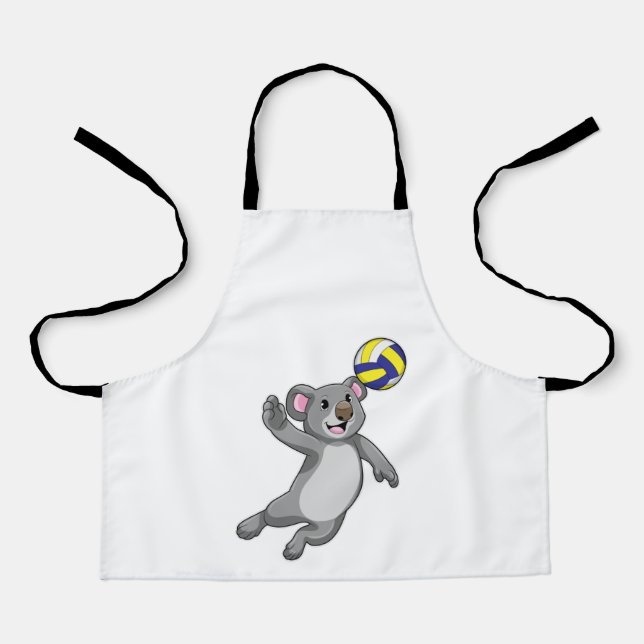 Tablier Koala comme joueur de volleyball avec volleyball (Recto)