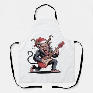 Tablier Krampus maléfique jouant de la musique électrique