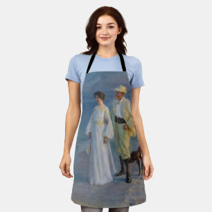 Tablier Kroyer - L'artiste et sa femme sur la plage