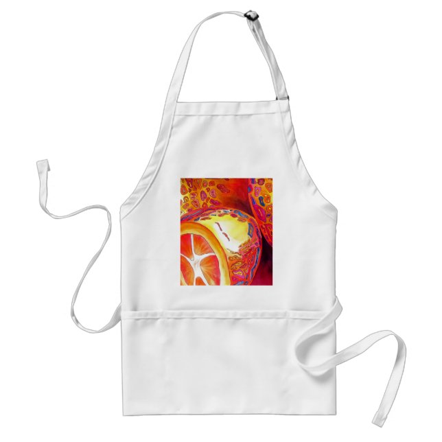 Tablier Kumquats agrumes oranges aquarelles fruits art (Devant)