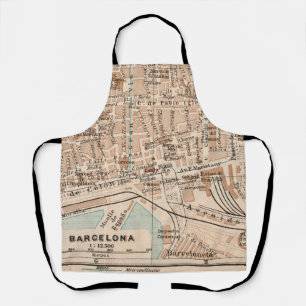 Tablier La carte ancienne de Barcelone