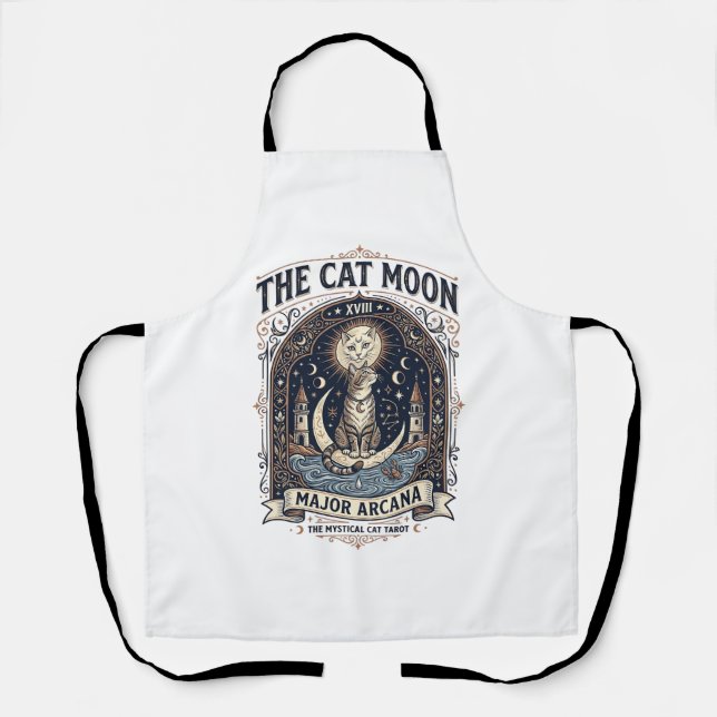 Tablier La carte de tarot de chat de lune de chat Majeur A (Recto)