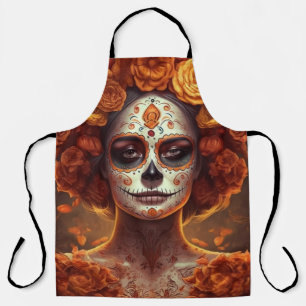 Tablier La Catrina Souci Jour des Morts Crâne de Sucre