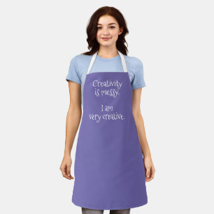 Tablier La créativité est Messine Périwinkle Purple Funny