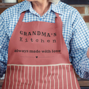Tablier La cuisine de grand-mère rayure vintage personnali