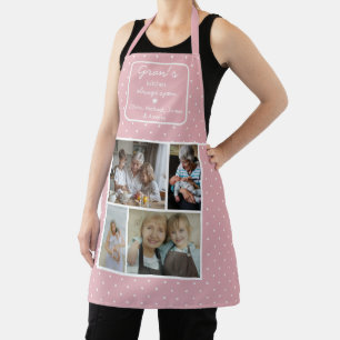 Tablier La cuisine de grand-mère toujours ouverte rose ave