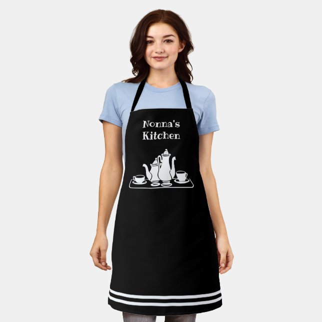 Tablier La cuisine de Nonna avec du café (Porté)