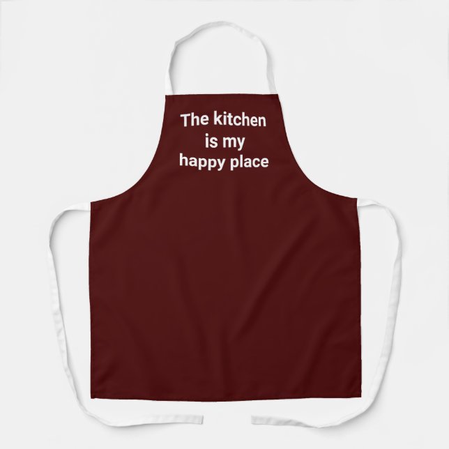 Tablier La cuisine est mon joyeux endroit Maroon Apron (Recto)