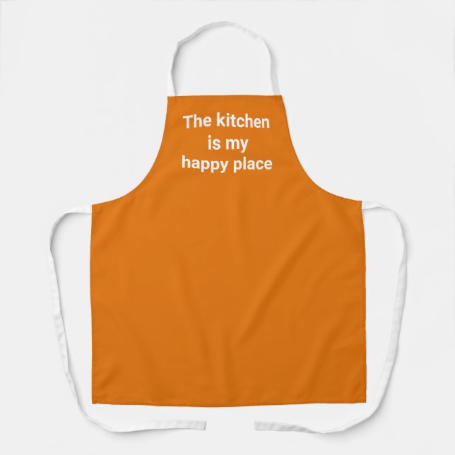 Tablier La cuisine est mon joyeux espace orange (Recto)