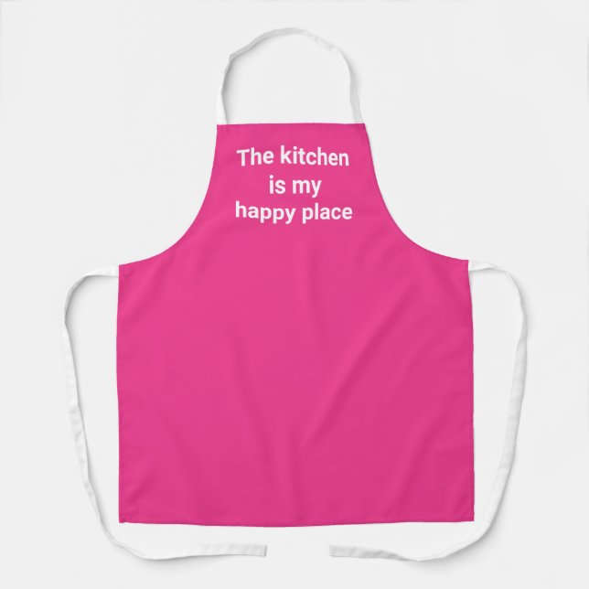 Tablier La cuisine est mon joyeux espace rose vif (Recto)