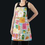 Tablier La Dolce Vita Italien Personnalisé Coloré<br><div class="desc">Un beau tablier avec un motif illustré à la main dans le thème La Dolce Vita</div>