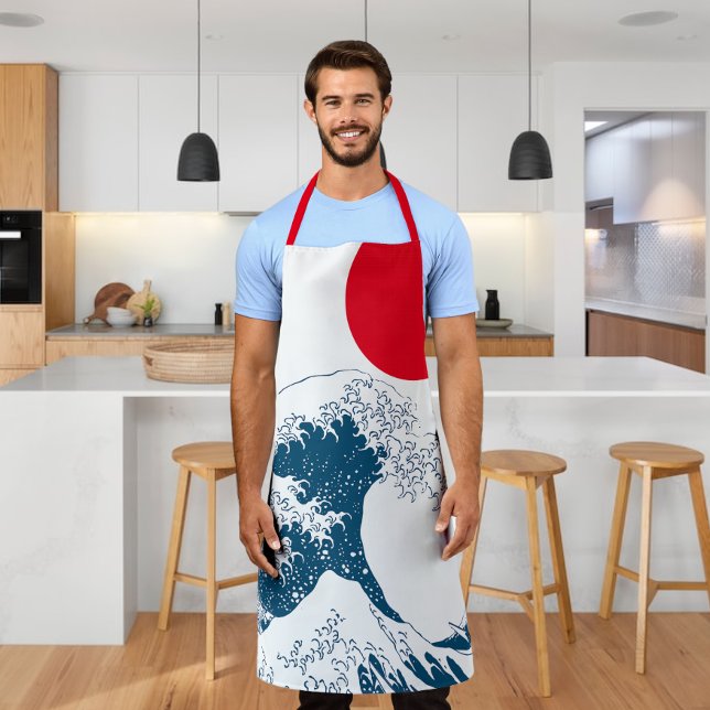 Tablier La Grande Vague De Kanagawa Moderne (Vintage Japanese art The Great Wave off Kanagawa or the wave with a modern twist. Apron from Ricaso)