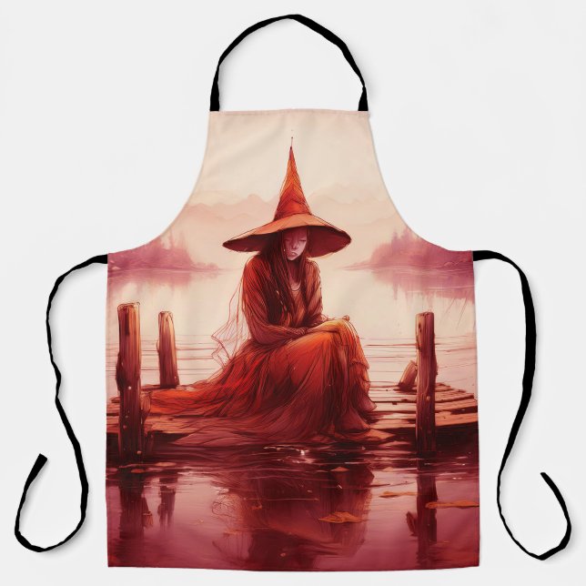 Tablier La Jeune Sorcière Rouge Se Trouve Sur La Queue Cas (Recto)