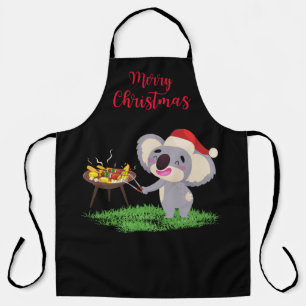 Tablier La mignonne de Noël australienne Koala profite d'u