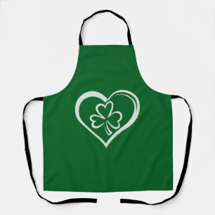 Tablier La Saint-Patrick drôle Shamrock cœur irlandais