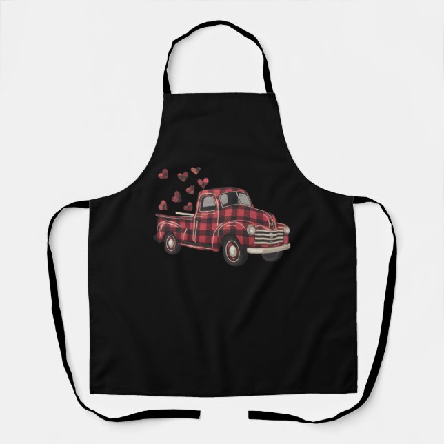 Tablier La Saint-Valentin Camion Drôle Buffalo Plaid Léopa (Recto)