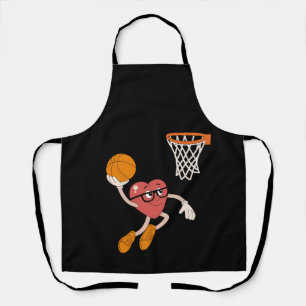 Tablier La Saint-Valentin Cœur Plongeant Basketball Mignon
