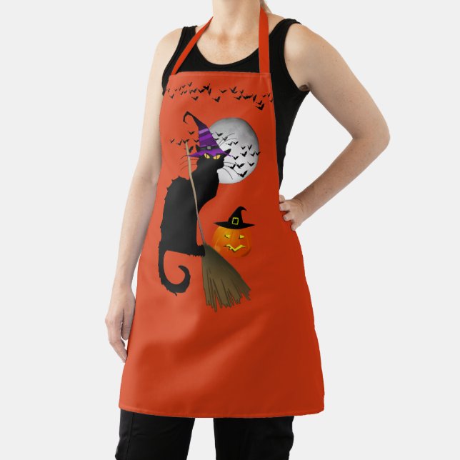 Tablier La Sorcière d'Halloween Le Chat Noir (Insitu)