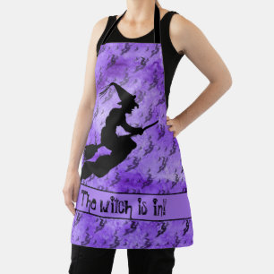 Tablier La sorcière est en Halloween Witch Silhouette Purp