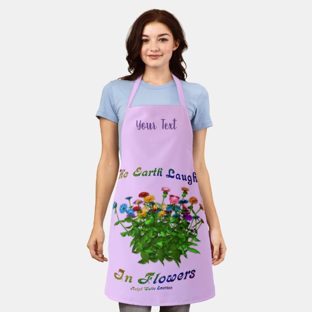 Tablier La Terre Rire En Fleurs Inspiration Personnalisée (Porté)