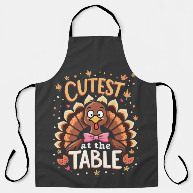Tablier La Turquie à la table drôle Thanksgiving (Recto)