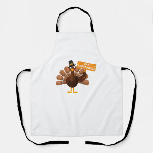 Tablier La Turquie Mange des légumes - Drôle Vegan Thanksg