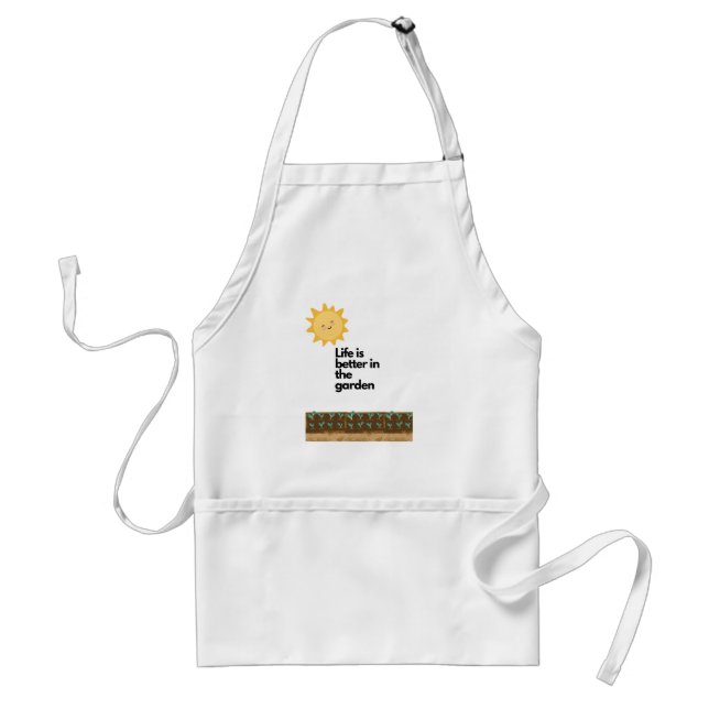 Tablier La vie en mieux dans le jardin - Apron - jardinage (Devant)