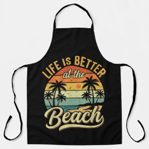 Tablier La vie est meilleure à la plage vacances d'été rét