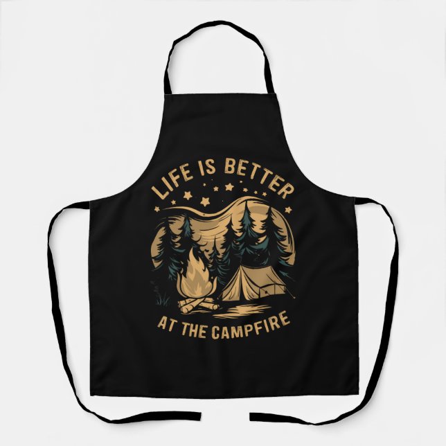 Tablier La Vie Est Meilleure Au Camping Camping Camper Cam (Recto)