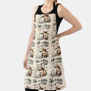 Tablier La vie est meilleure avec des chats Mignon esthéti