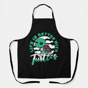 Tablier La Vie Est Meilleure Avec Tortue Tortue Peinte