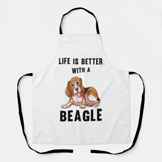 Tablier La vie est meilleure avec un Beagle (Recto)