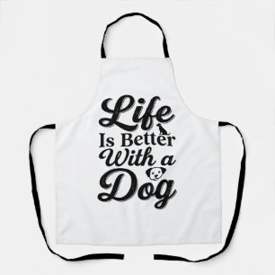 Tablier La vie est meilleure avec un chien vintage t-shirt