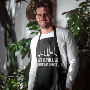 Tablier La vie est pleine de choix importants Golf Noël