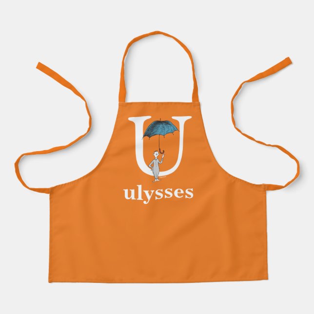 Tablier L'ABC de Dr Seuss : Lettre U - Blanc | Ajoutez vot (Recto)