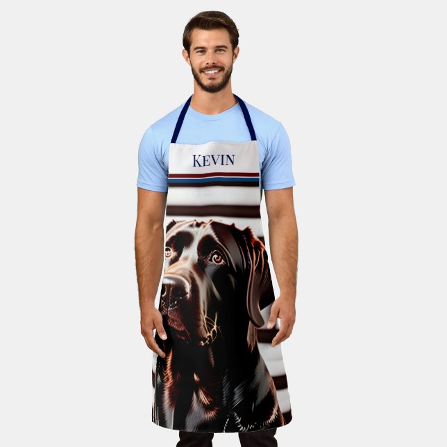 Tablier Laboratoire de chocolat rustique sur drapeau améri (Porté)